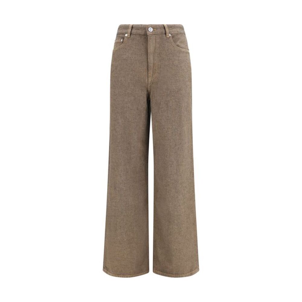 Ganni Brown Cotton Relaxed Fit Women's Jeans